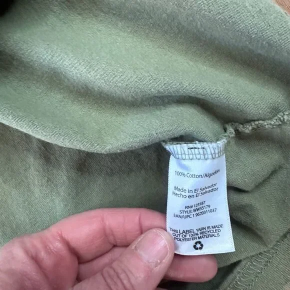 Wrangler Workwear Henley Shirt L Green Pocket Short Sleeve Cotton - Picture 5 of 6